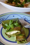 Food_Crepes di spinaci con ricotta e pesto